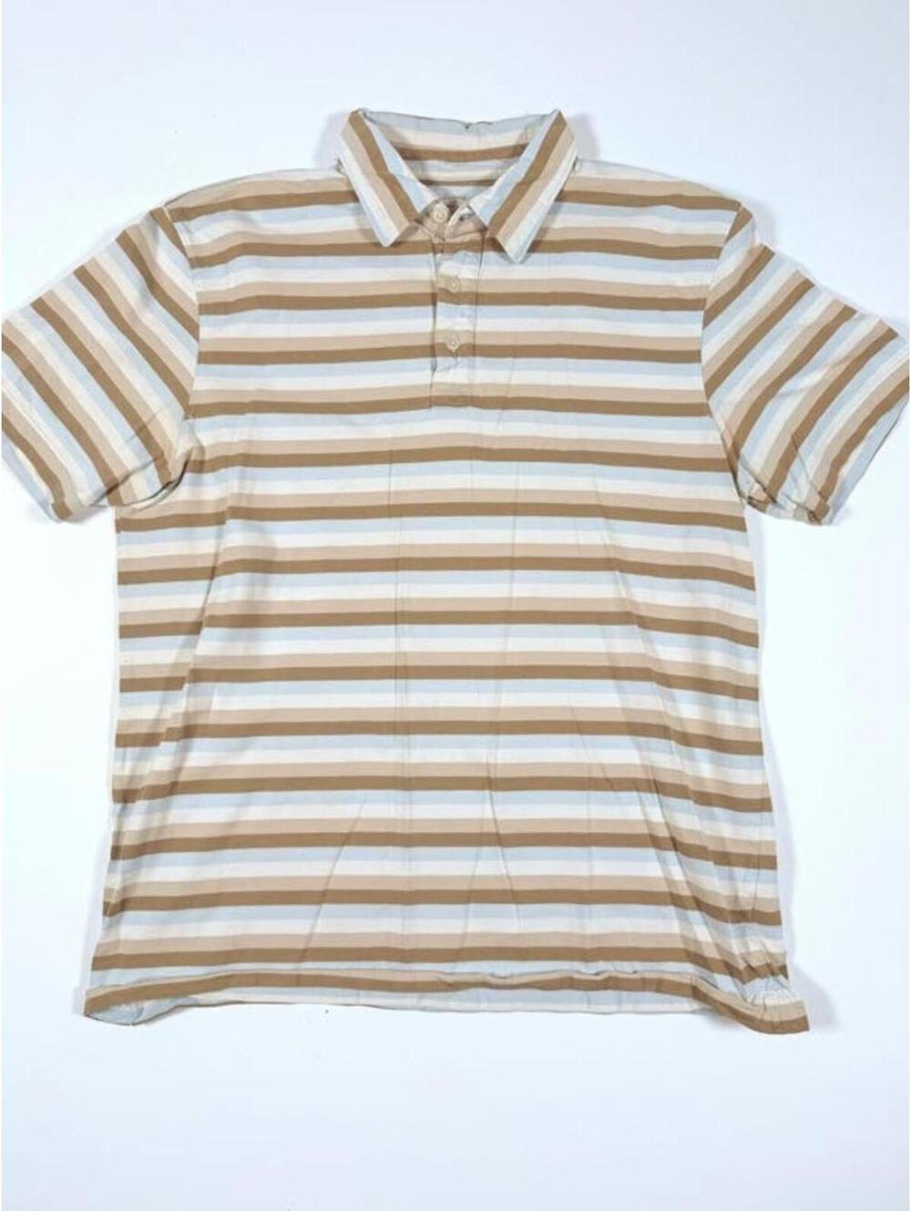 Banana Republic Men's Striped Polo Shirt 100% Cotton Size L